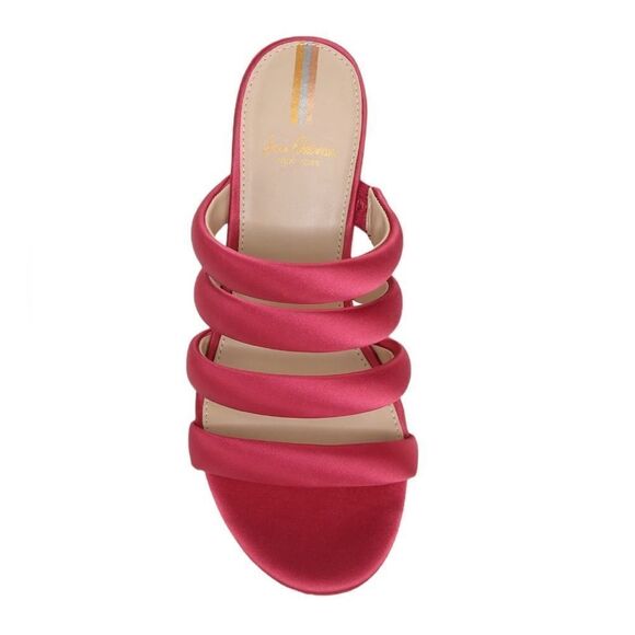 NWT SAM EDELMAN YUKI PLATFORM WEDGE SANDALS IN FUSHIA WOMENS 9.5 - Picture 7 of 10